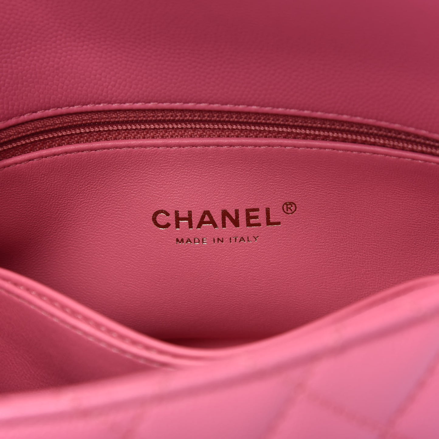 Caviar Lizard Embossed Quilted Mini Coco Handle Flap Pink