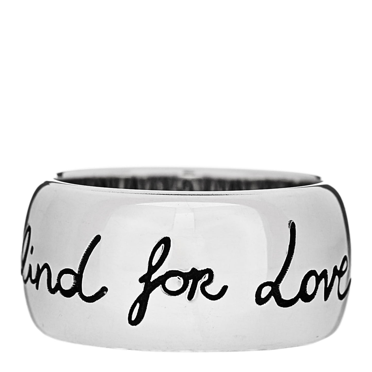 Sterling Silver Wide Blind for Love Band Ring 48 4.5