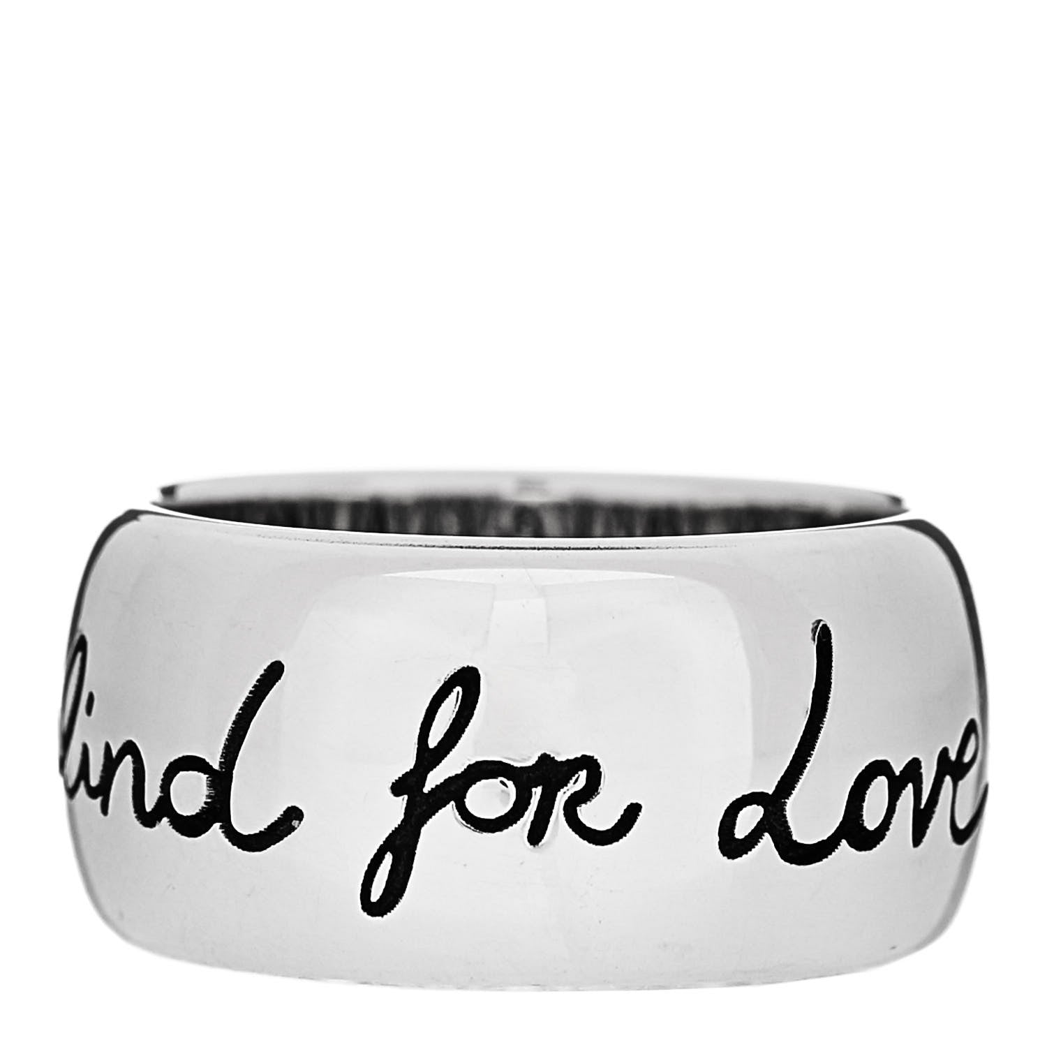 Gucci Sterling Silver Wide Blind for Love Band Ring 48 4.5 1 of 5