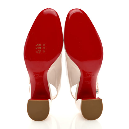 Christian Louboutin Patent So Jane Sling 55 Pump 38.5 Leche 5 of 8