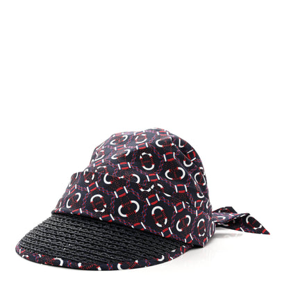 Hermes Raffia Silk Gemini Cap Marine Bleu Navy 2 of 13