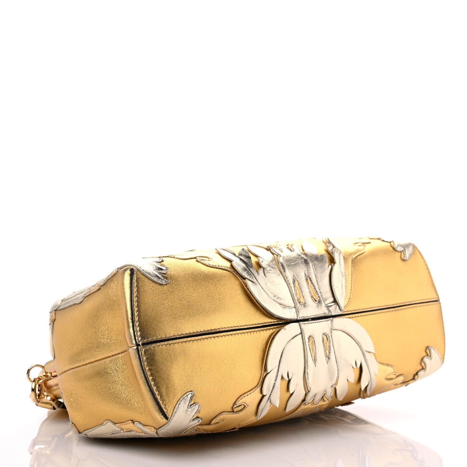 Fendi X VERSACE Vitello Laminato Catalan Mirror Fendace FF Medium Fendi First Oro 4 of 8