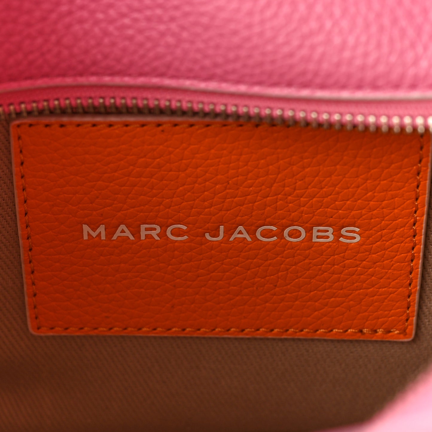 Grained Calfskin Small The Tote Bag Pink Orange