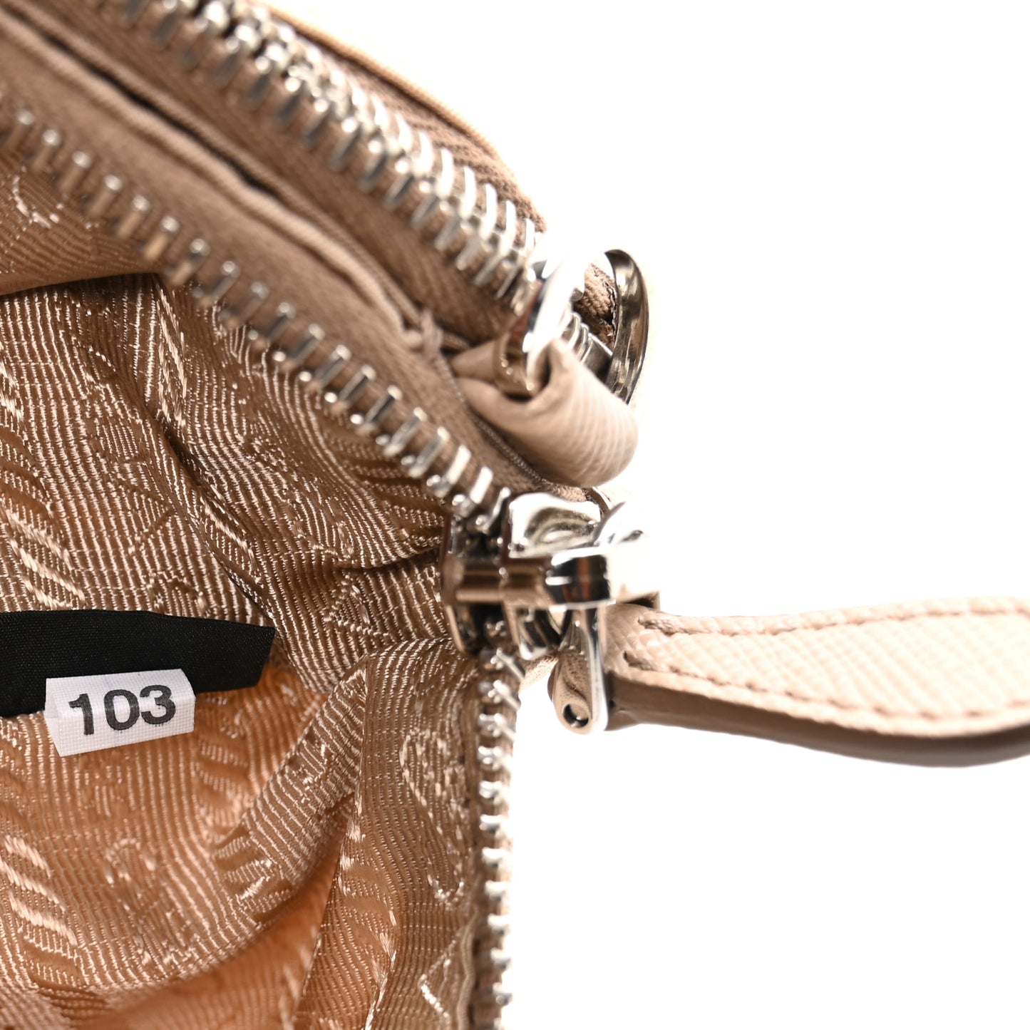 Re-Nylon Saffiano Re-Edition 2000 Double Zip Crossbody Bag Cammeo