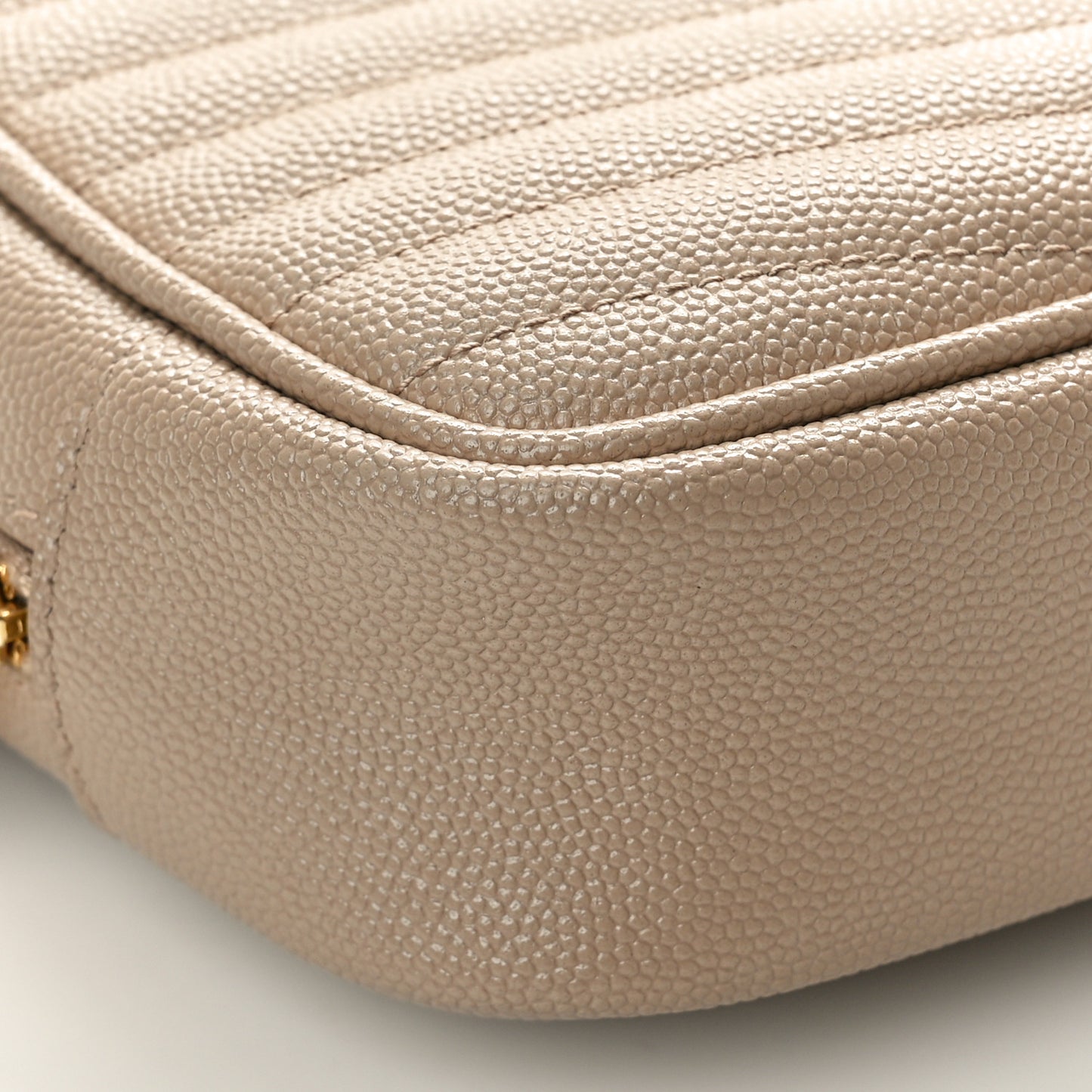 Grain De Poudre Matelasse Monogram Mini Lou Camera Bag Dark Beige