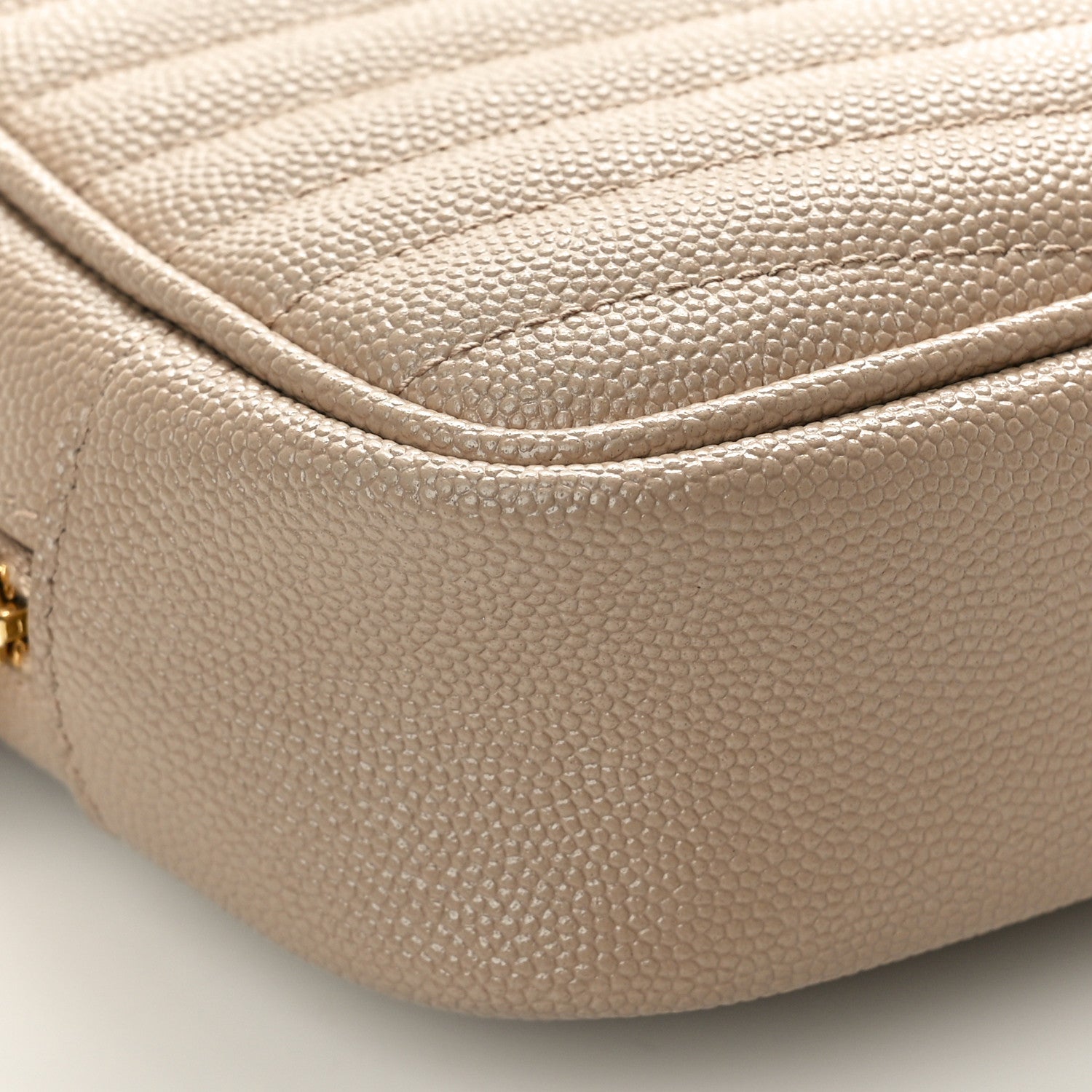 Saint Laurent Grain De Poudre Matelasse Monogram Mini Lou Camera Bag Dark Beige 9 of 10