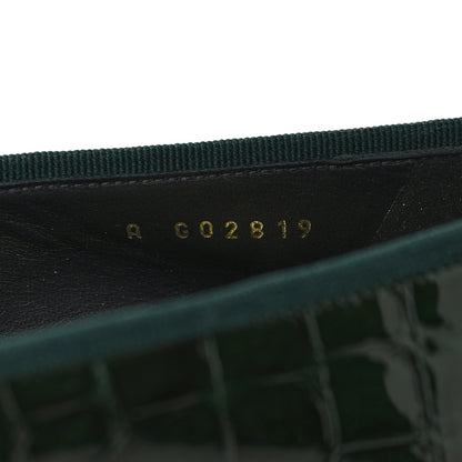 Chanel Patent Calfskin Crocodile Embossed Ballerina Flats 38 Dark Green Black 7 of 10