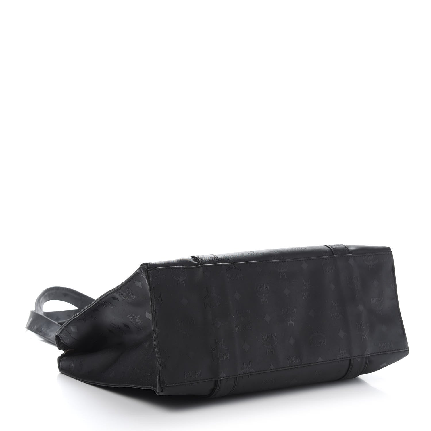 MCM Monogram Coated Canvas Tote Bag Black 3 of 11