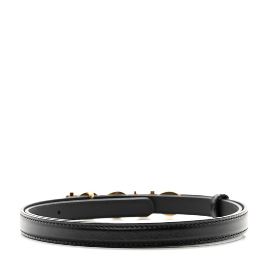 Plutone Calfskin Gucci Buckle 20mm Thin Belt 80 32 Black