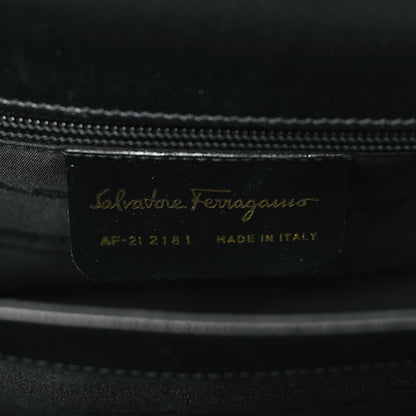 Salvatore Ferragamo Hammered Calfskin Iconic Large Top Handle Bag Black 6 of 10