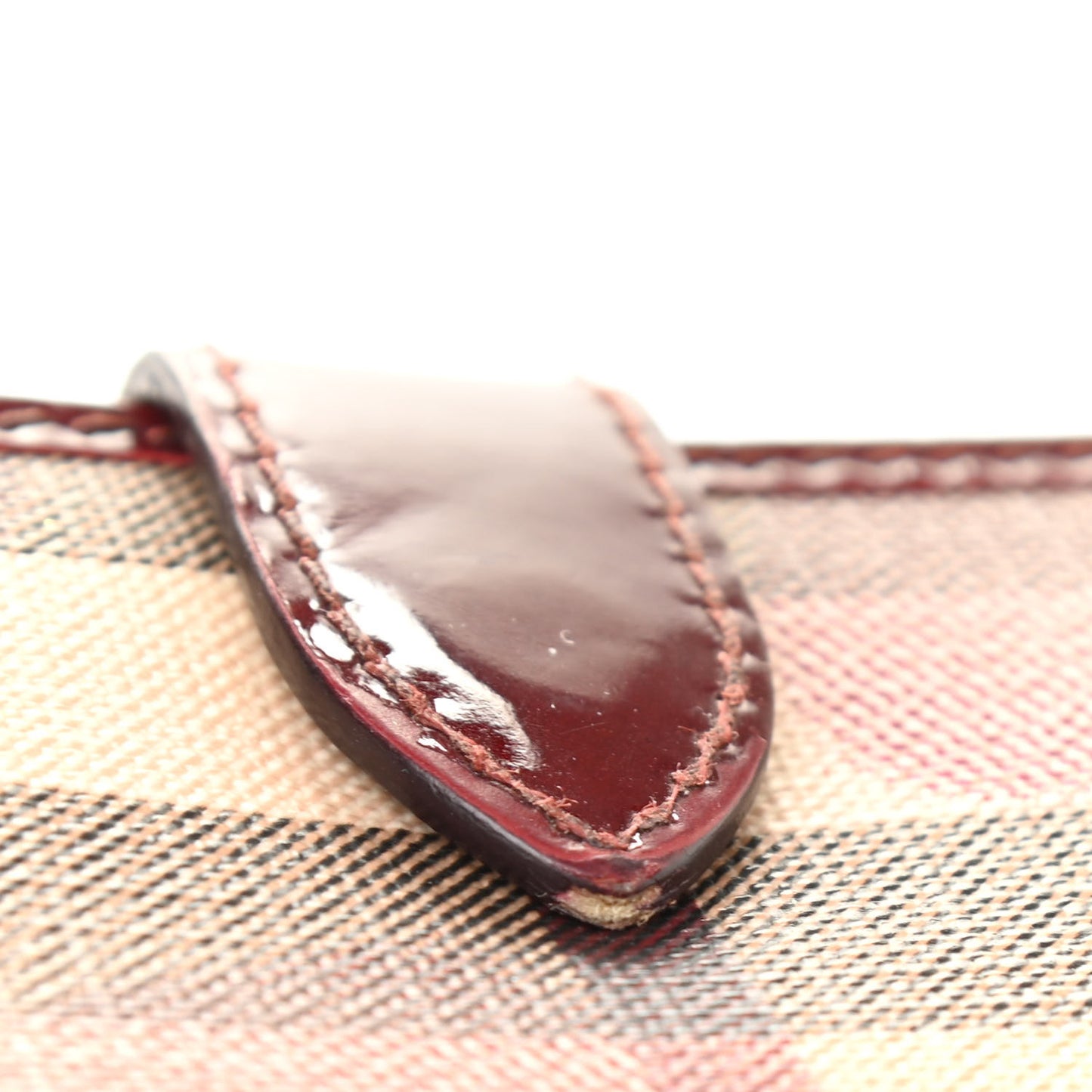 Patent Nova Check Heart Compact Wallet Berry Red
