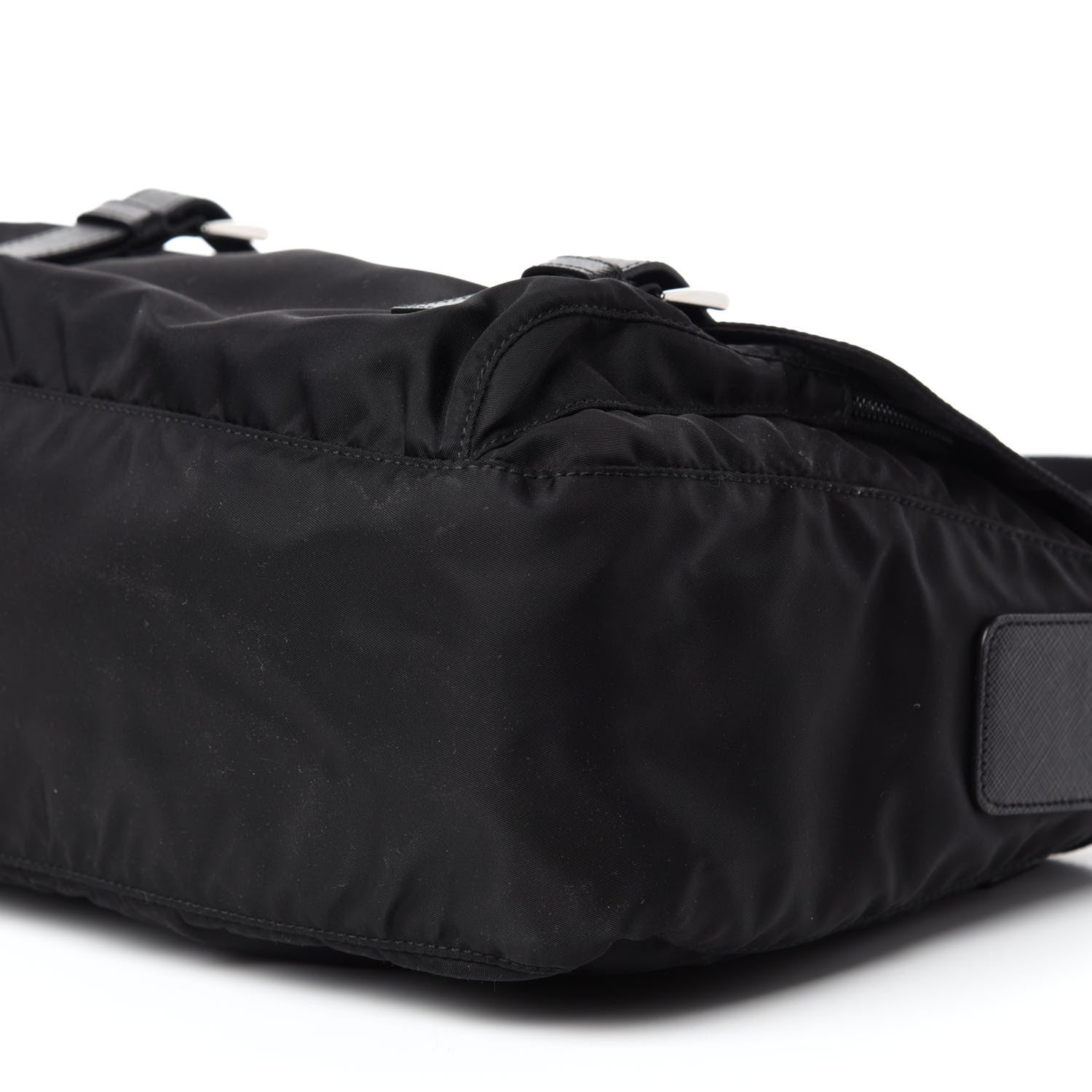 Prada Tessuto Nylon Saffiano Messenger Bag Black 7 of 10