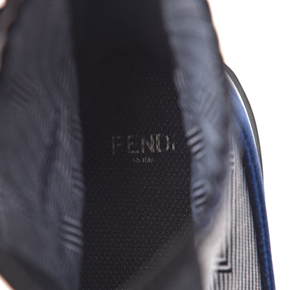 Fendi Velvet Stretch Logo High Top Sneakers 39 Black Blue 6 of 10