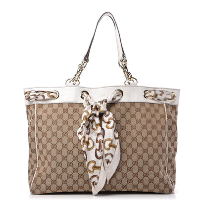 Gucci Monogram Large Positano Tote Off White 1 of 14