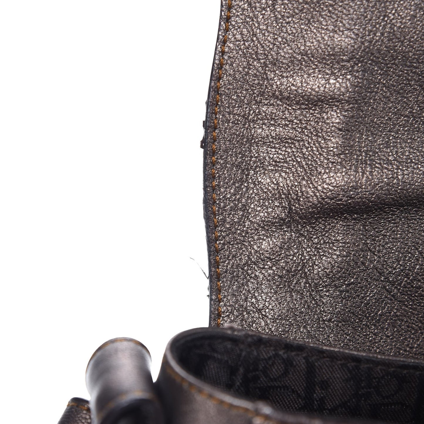 Metallic Calfskin Medium Gaucho Double Saddle Bag Bronze