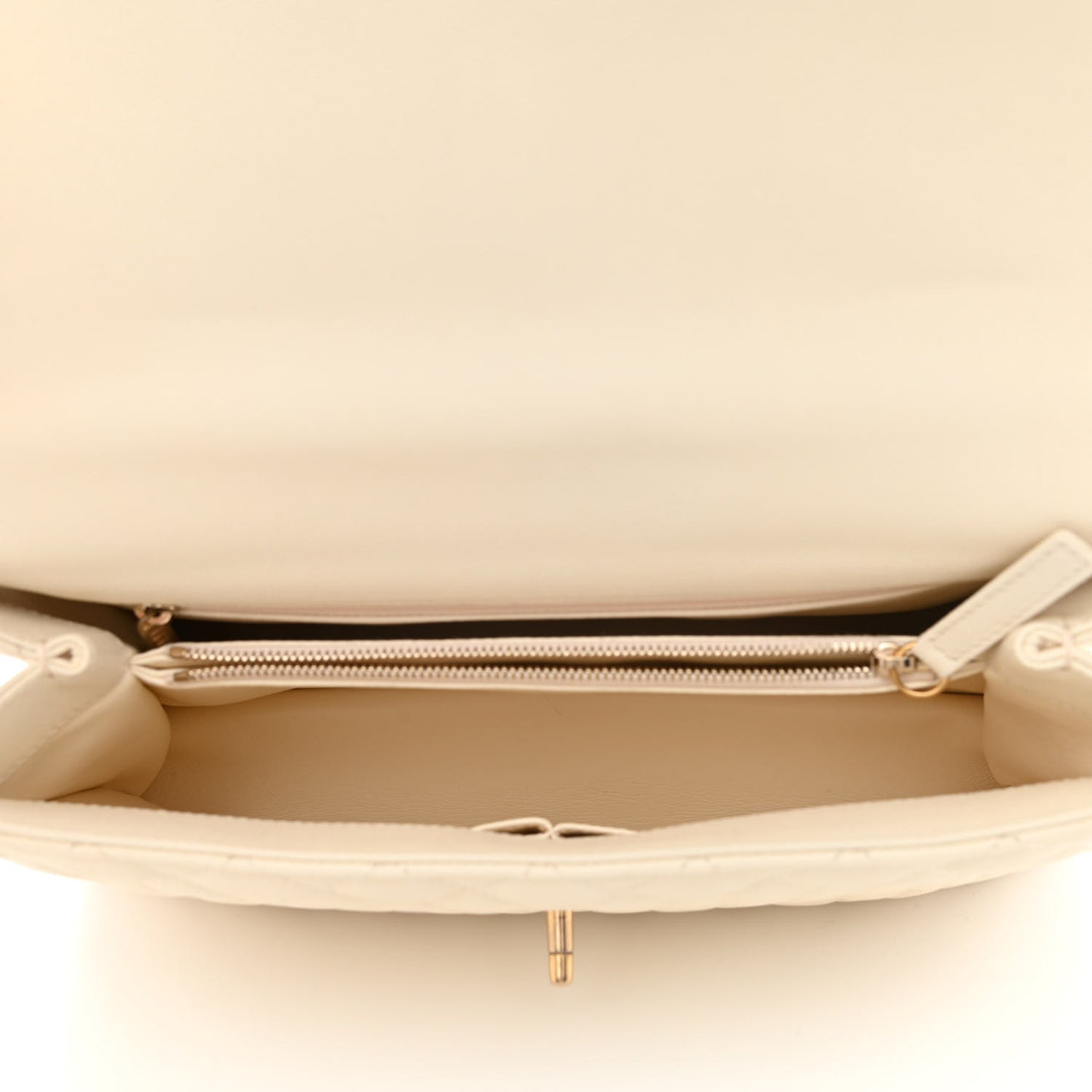 Caviar Lizard Quilted Medium Coco Handle Flap Ivory
