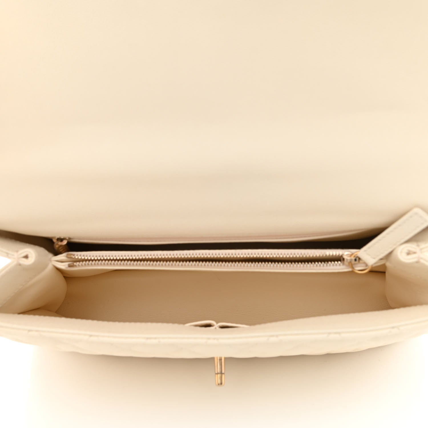 Chanel Caviar Lizard Quilted Medium Coco Handle Flap Ivory 5 of 10