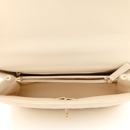 Chanel Caviar Lizard Quilted Medium Coco Handle Flap Ivory 5 of 10