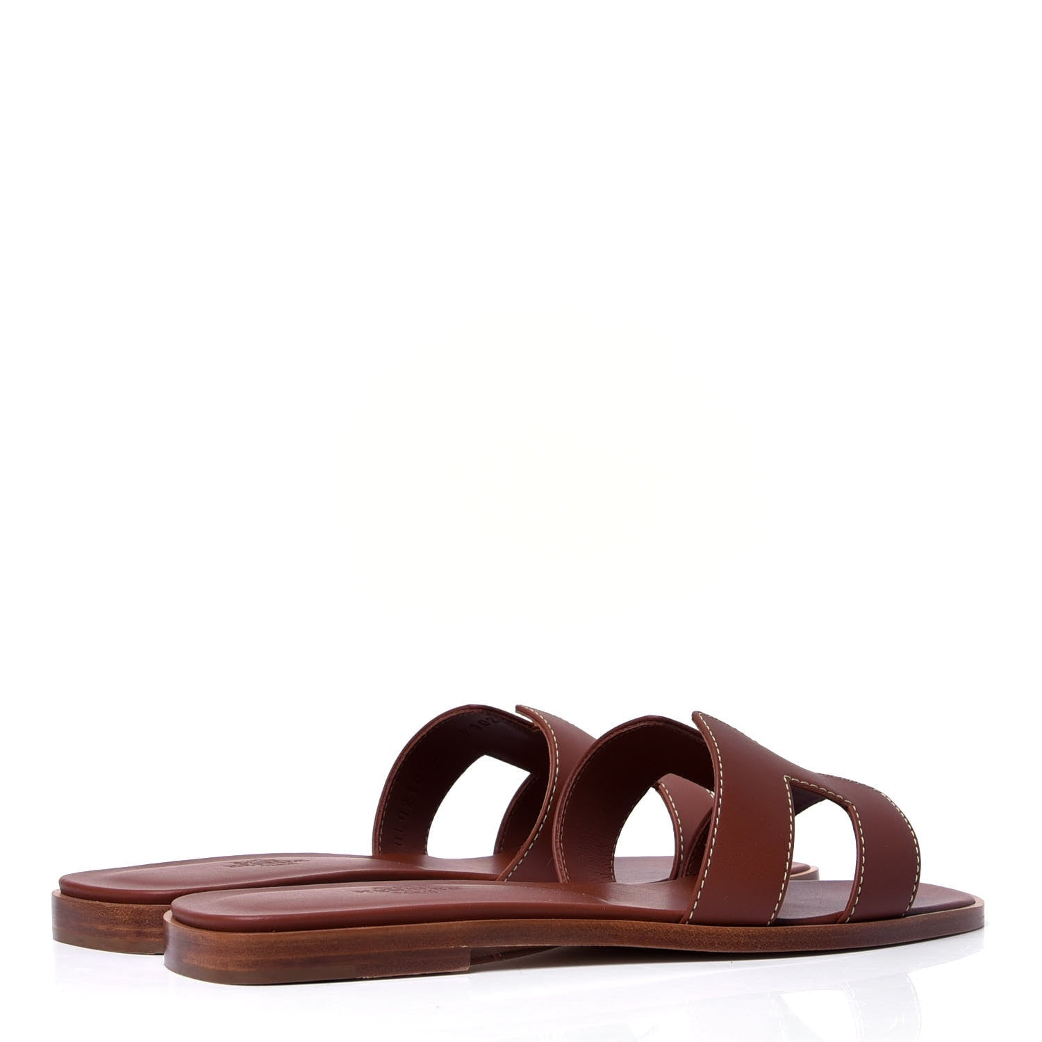Hermes Box Calfskin Oran Sandals 37.5 Gold 3 of 6