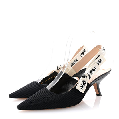 Christian Dior Technical Canvas Ribbon J Adior Slingback 65mm Pumps 37.5 Black 37.5 Black 4 of 9
