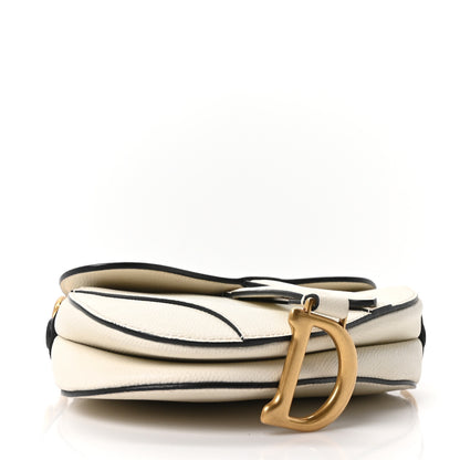 Christian Dior Grained Calfskin Mini Saddle Bag White 3 of 9
