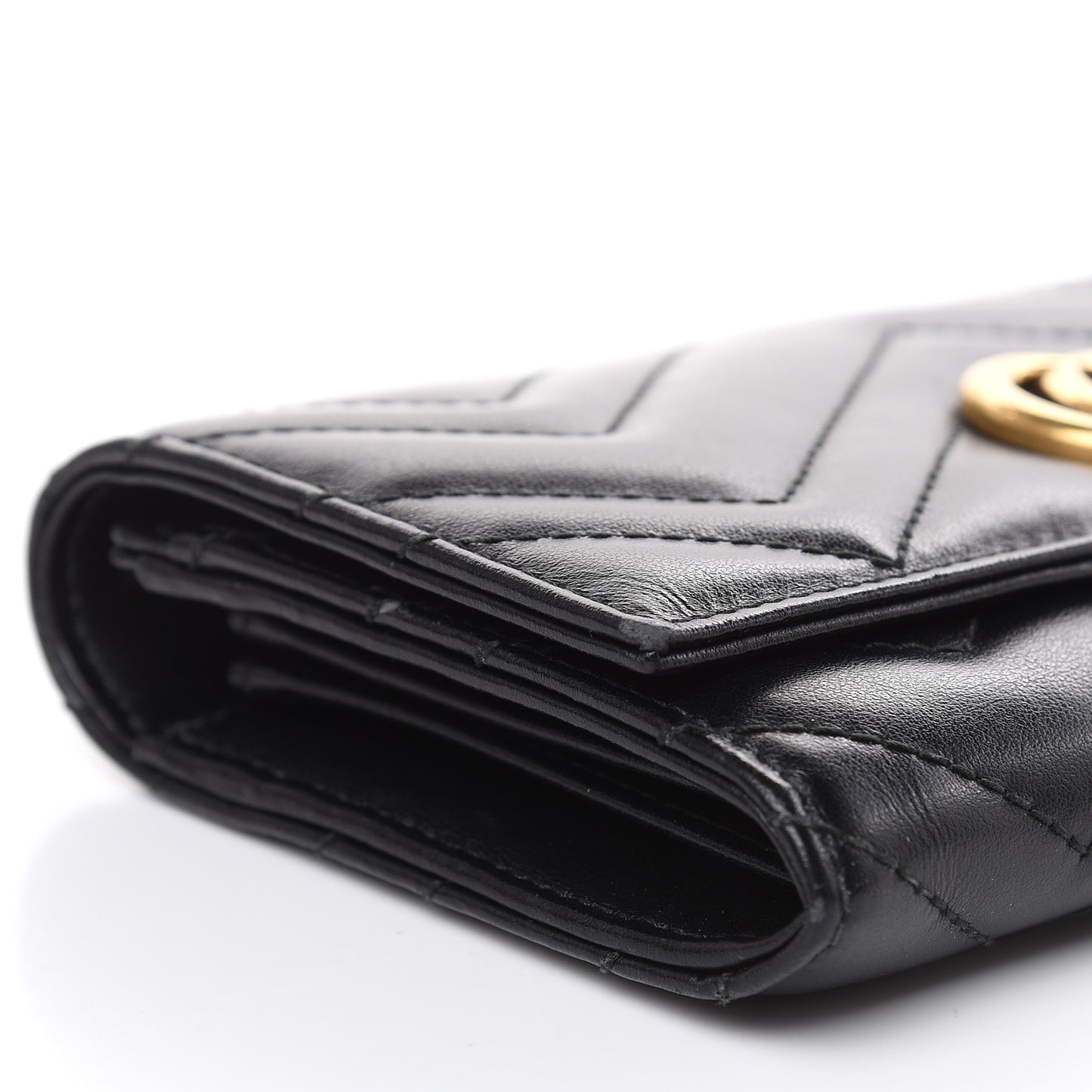 Calfskin Matelasse GG Marmont Continental Wallet Black