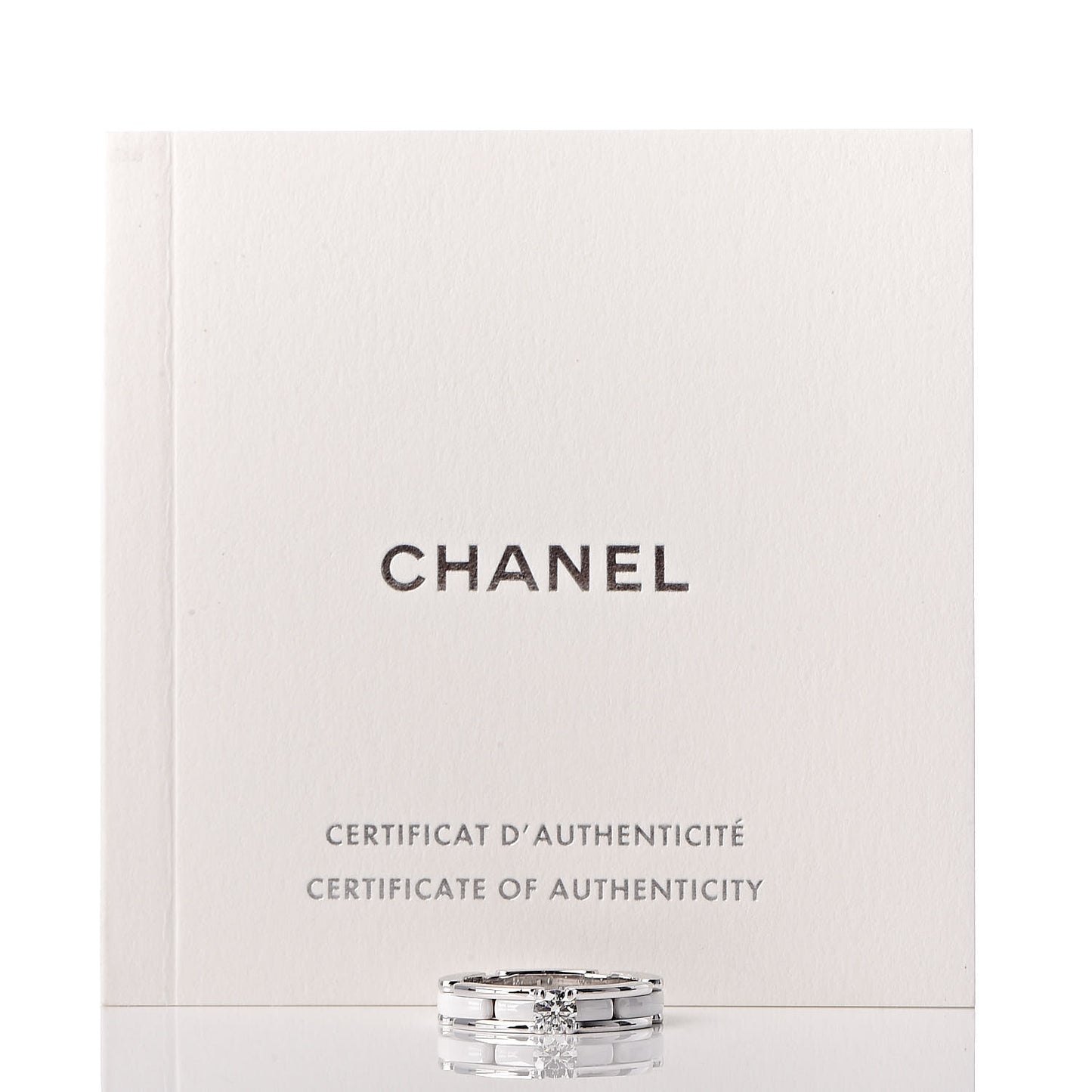 18K White Gold Ceramic Diamond Slim Ultra Ring 49 4.75 White