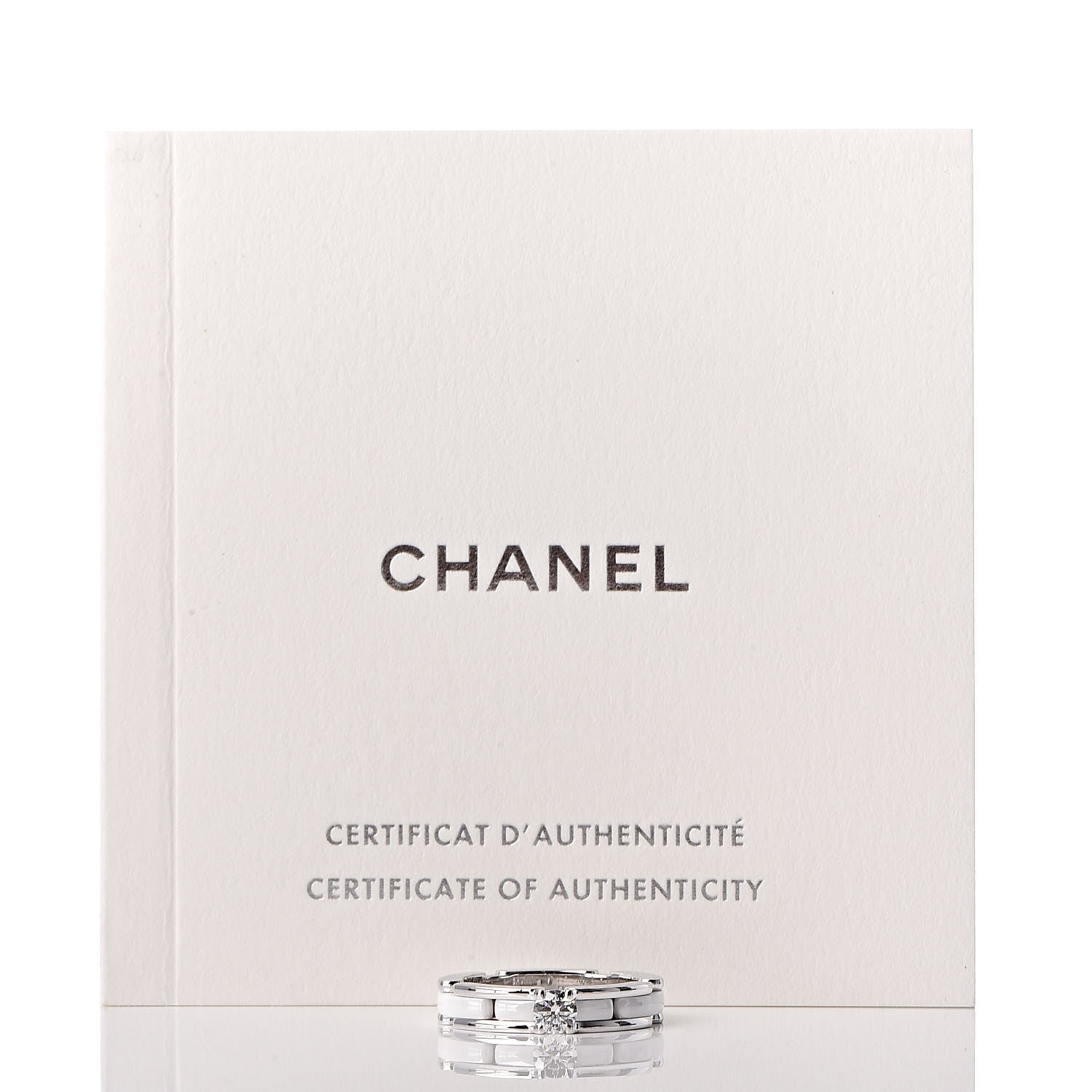Chanel 18K White Gold Ceramic Diamond Slim Ultra Ring 49 4.75 White 10 of 11
