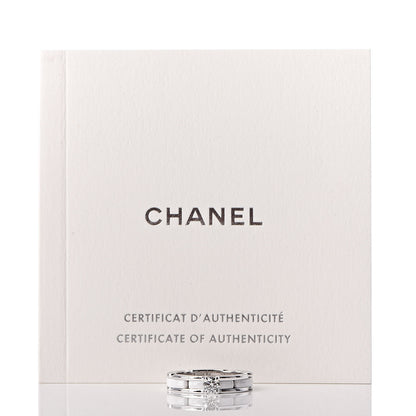 Chanel 18K White Gold Ceramic Diamond Slim Ultra Ring 49 4.75 White 10 of 11