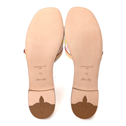 Louis Vuitton Damierlicious Neo Revival Flat Mule Sandals 40 Rose Peach 6 of 10