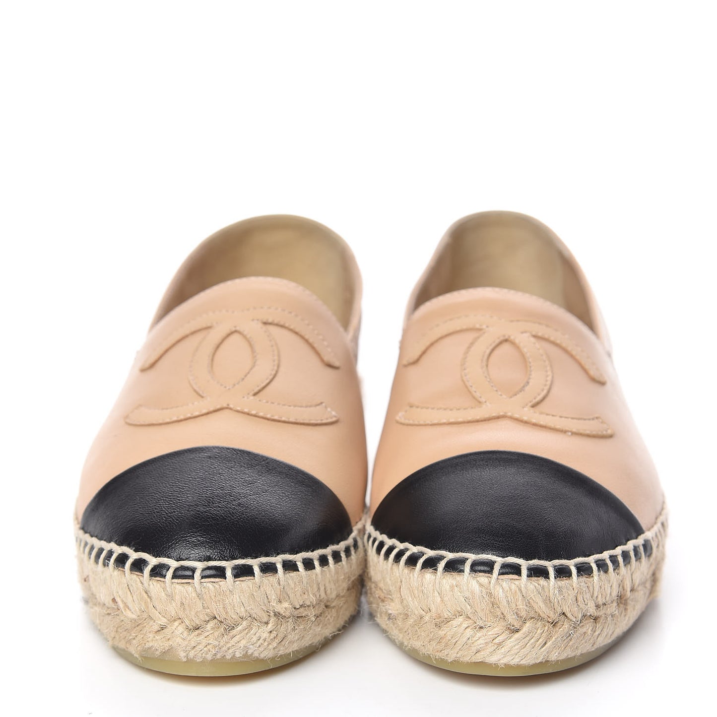 Lambskin CC Espadrilles 36 Beige Black