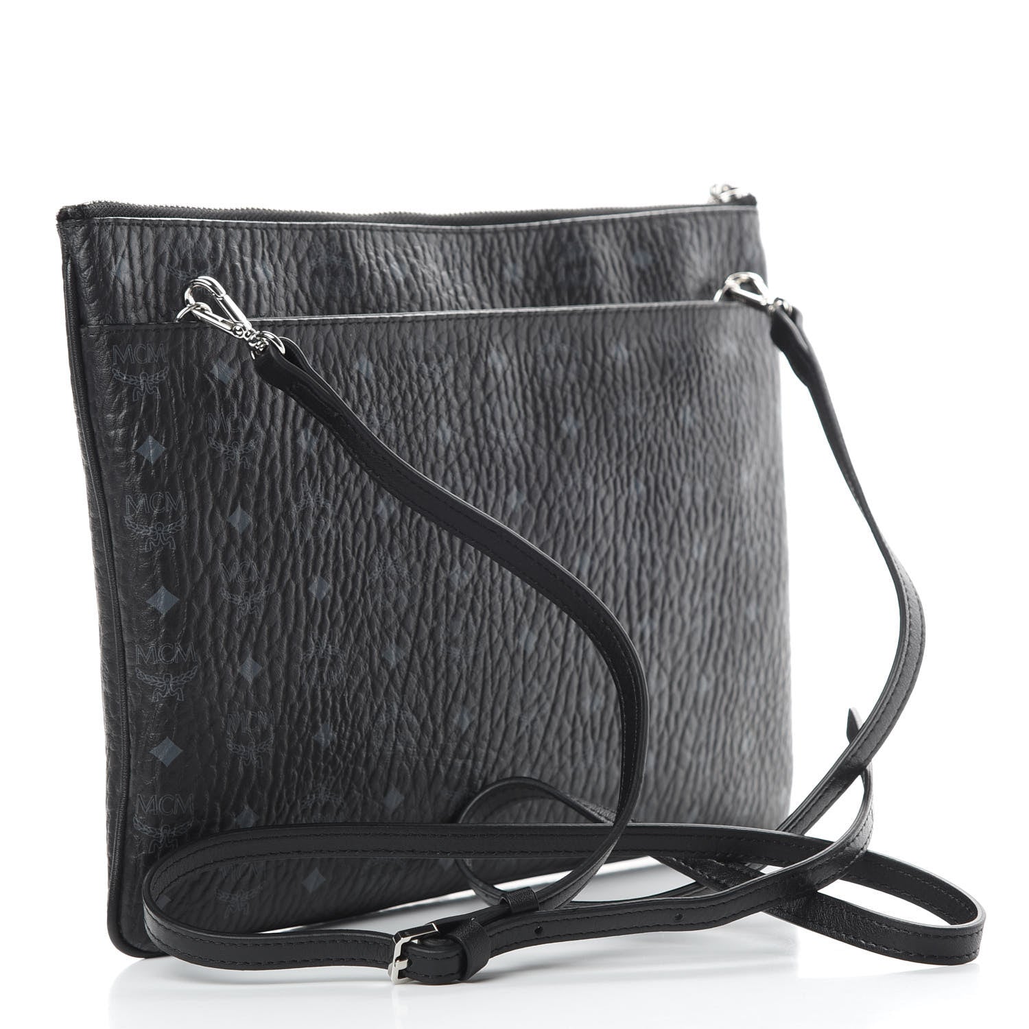 MCM Visetos Medium Punk Rabbit Crossbody Pouch Black 3 of 10