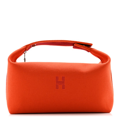 Hermes Canvas Large Bride-A-Brac Pouch Orange Feu Burgundy 1 of 6