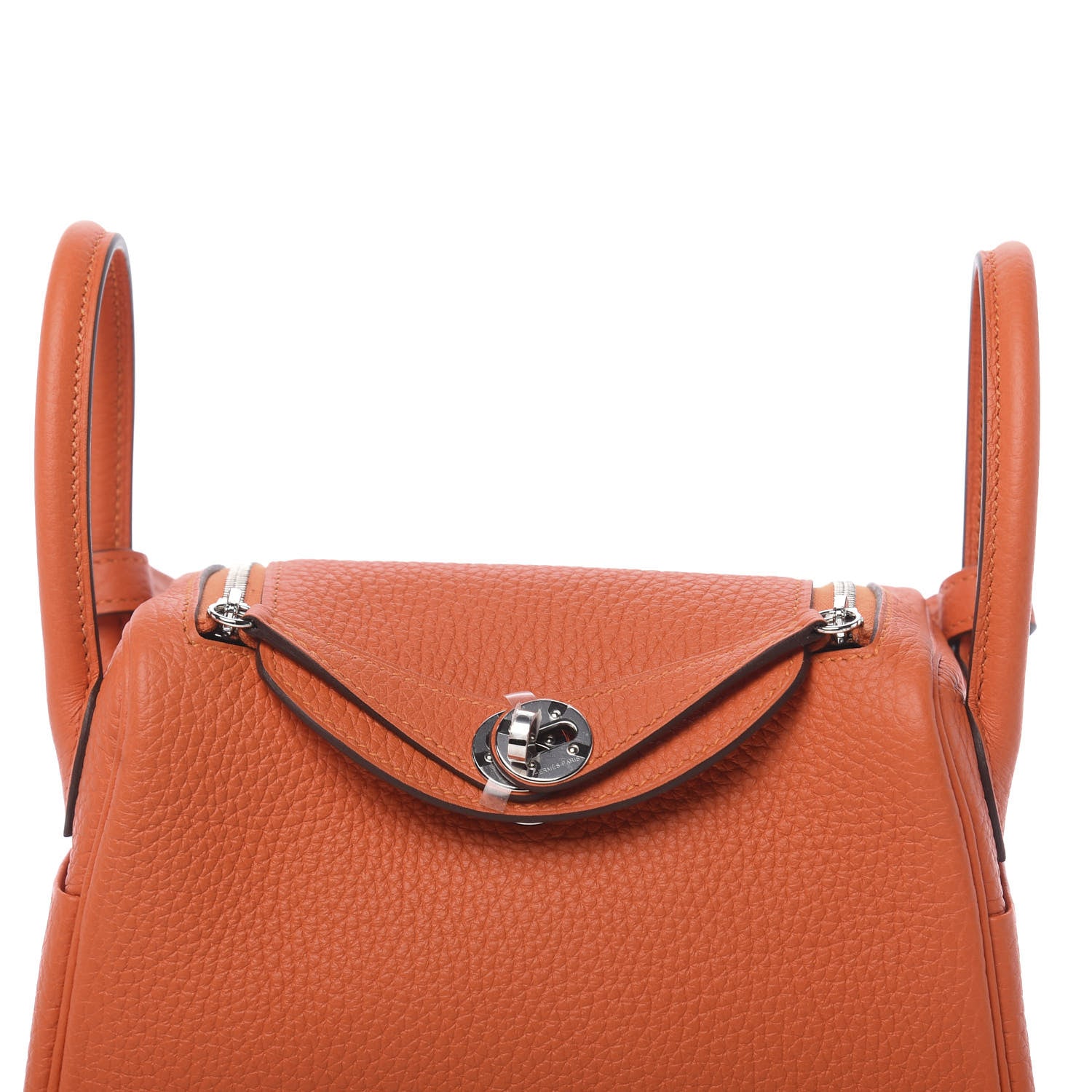 Hermes Taurillon Clemence Mini Lindy 20 Feu 8 of 11