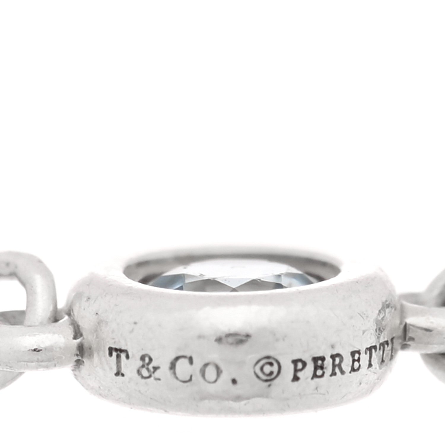 Tiffany Sterling Silver Aquamarine Elsa Peretti Color By The Yard Ring 61 9.5 4 of 4