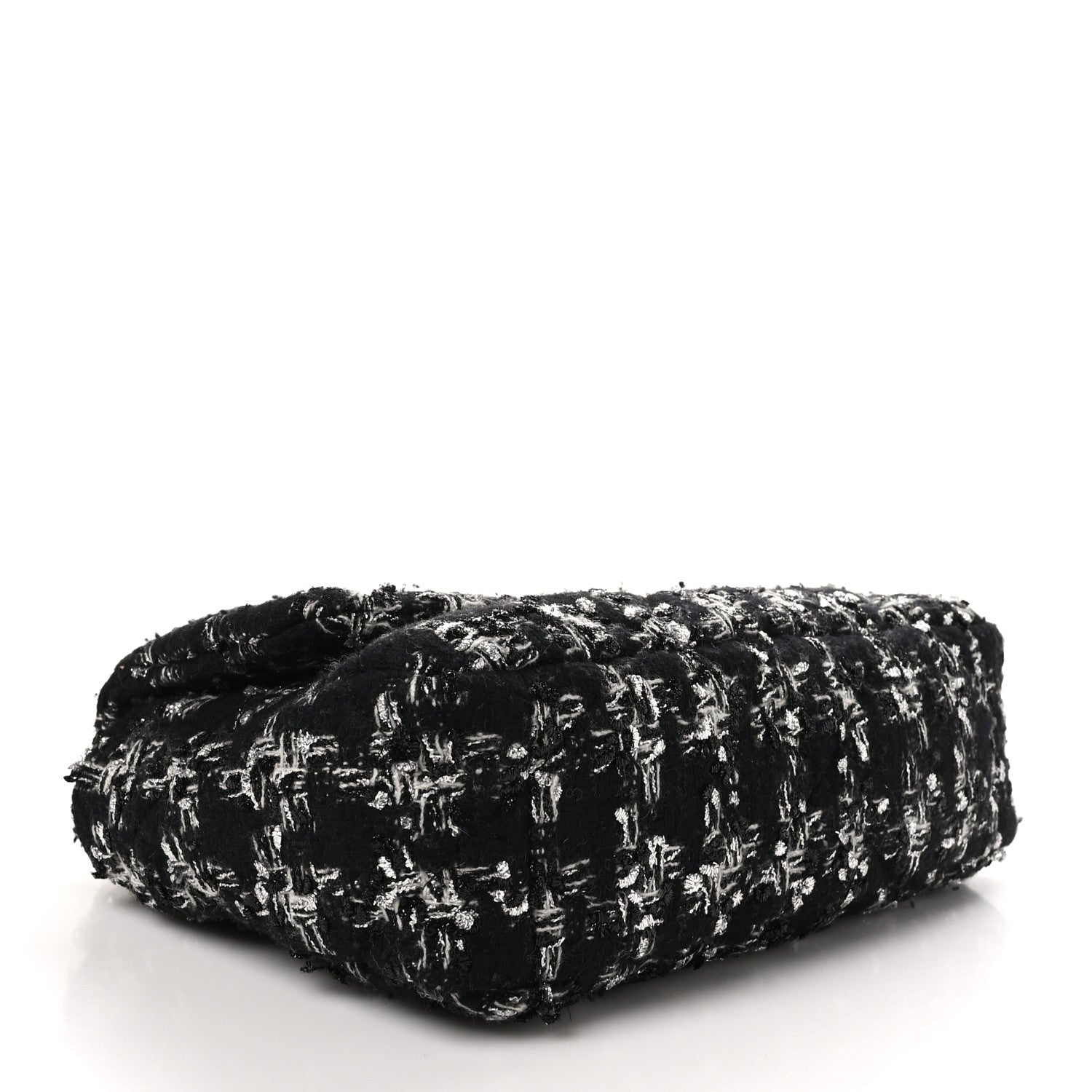 Chanel Tweed Quilted Medium Chanel 19 Flap Black Silver Ecru 4 of 10