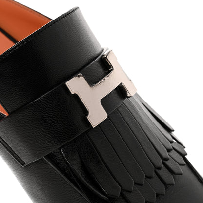 Hermes Goatskin Rivoli Mules 39 Black 9 of 11