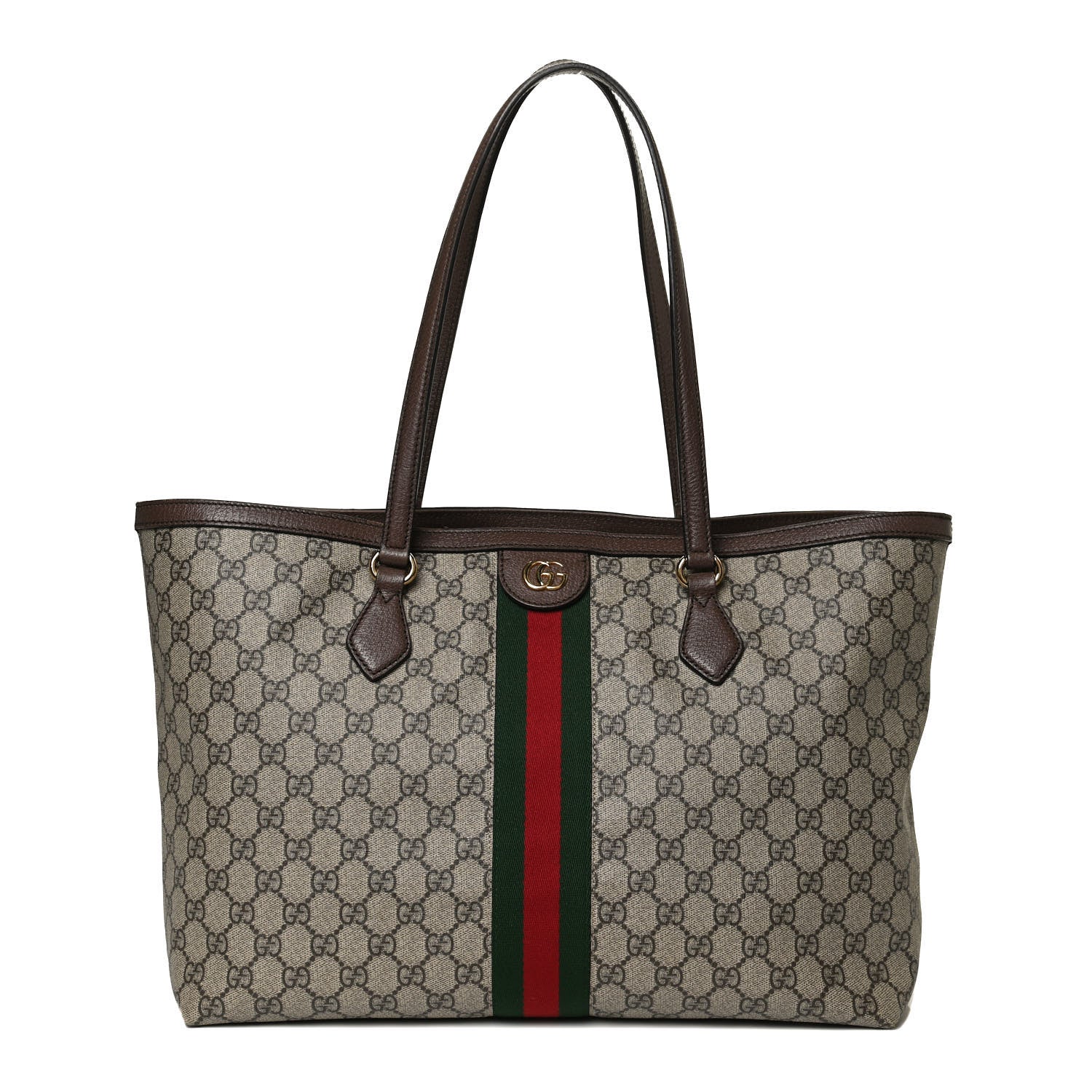 Gucci GG Supreme Monogram Medium Ophidia Shopping Tote Brown 1 of 11
