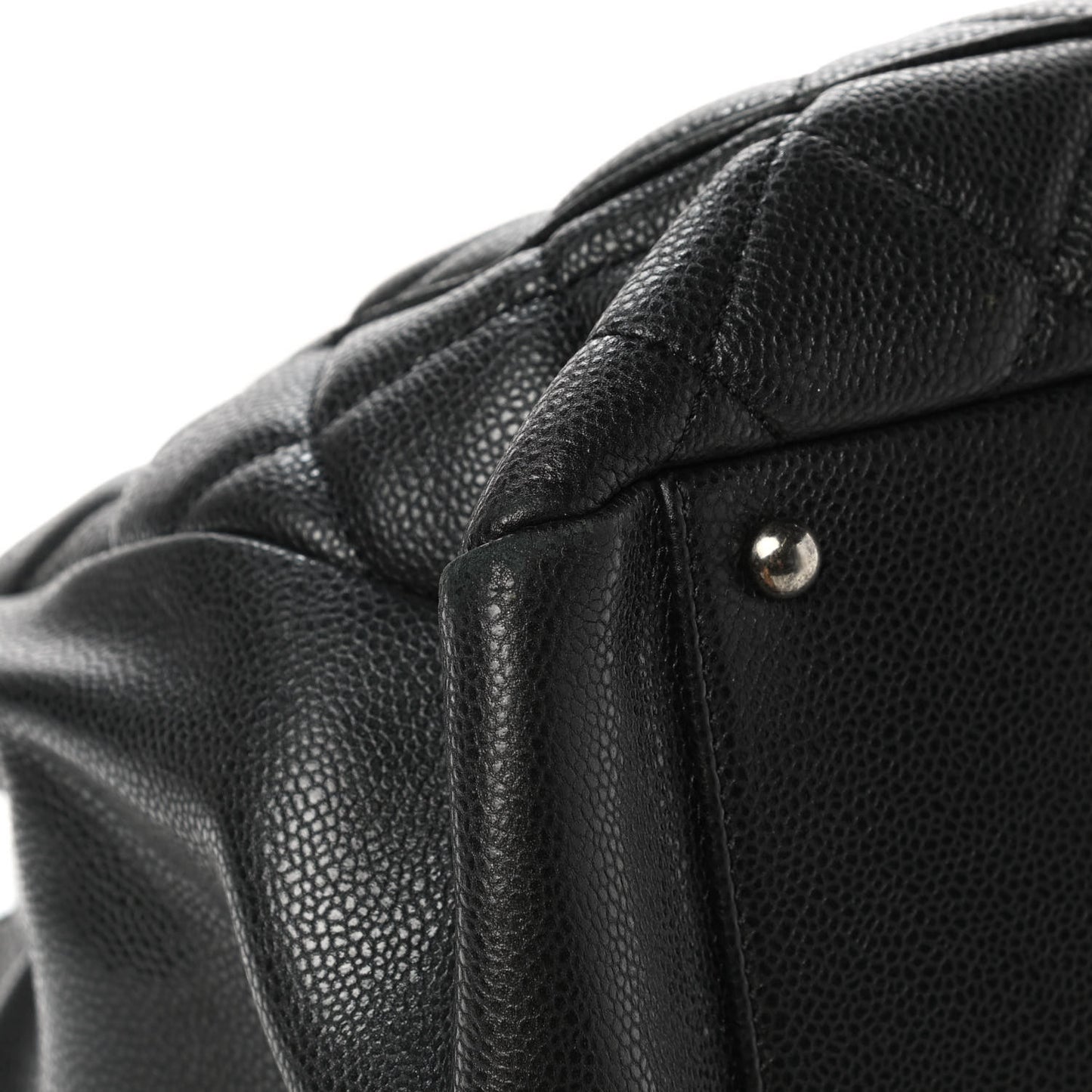 Caviar Quilted XXL Grand Shopping Tote GST Dark Grey