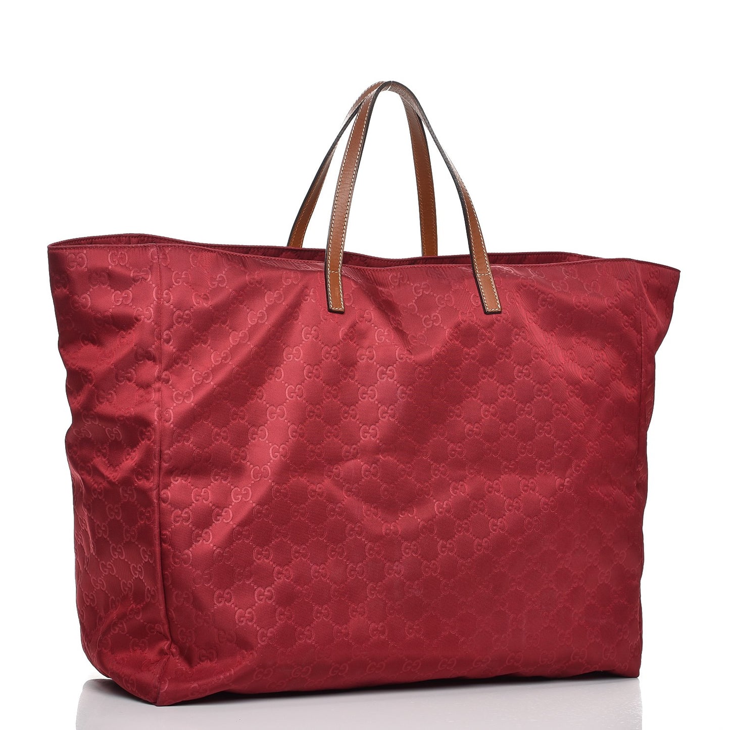 Nylon Monogram Large Tote Red