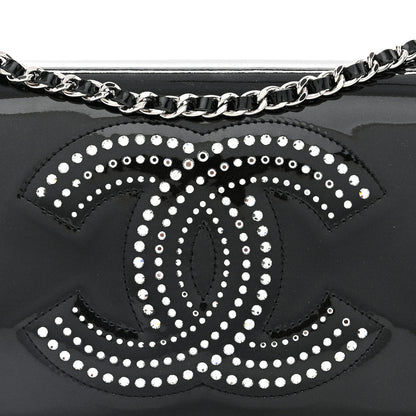 Chanel Patent Strass Wallet On Chain WOC Black 9 of 12