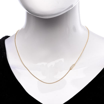 Tiffany 18K Yellow Gold Diamond Tag Chain Necklace 2 of 7