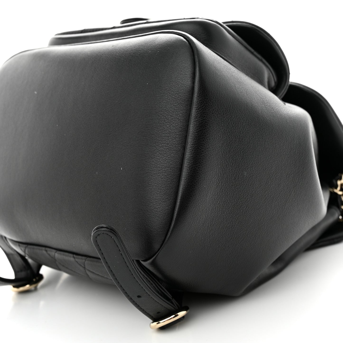 Lambskin Quilted Large Duma Drawstring Backpack Black