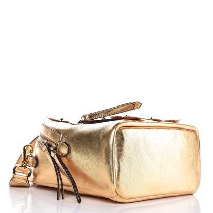 Fendi Vitello Catalan Mirror Flowerland Backpack Gold 4 of 7