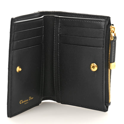 Christian Dior Grained Calfskin Supple Cannage Caro Dahlia Wallet Black 5 of 8