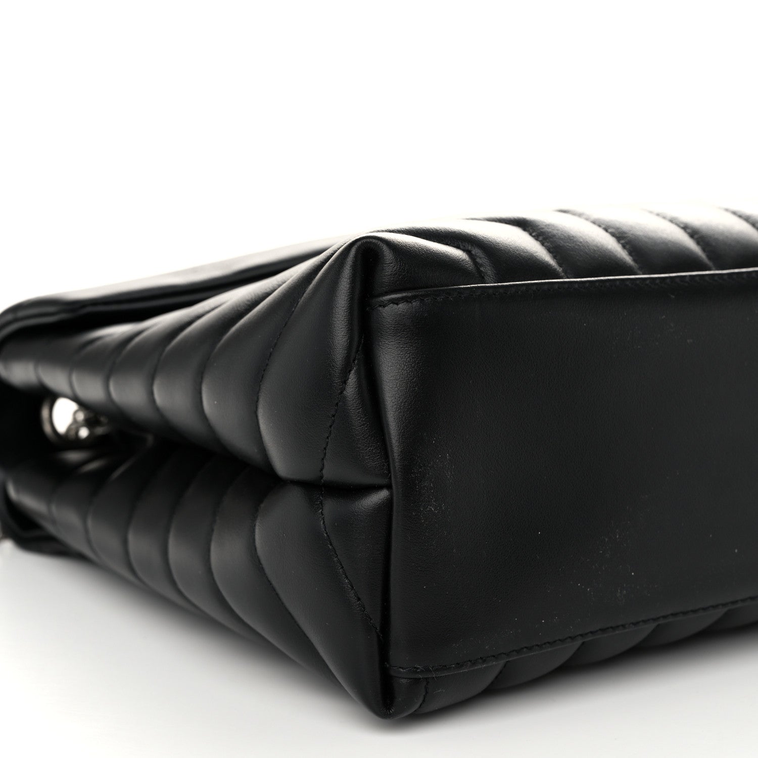 Saint Laurent Calfskin Y Quilted Monogram Medium Loulou Chain Satchel Black 9 of 10