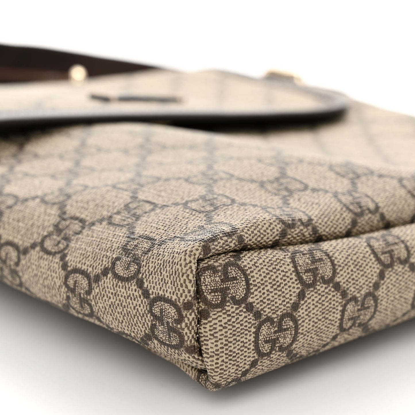 GG Plus Monogram Small Flap Messenger Bag Beige Dark Brown