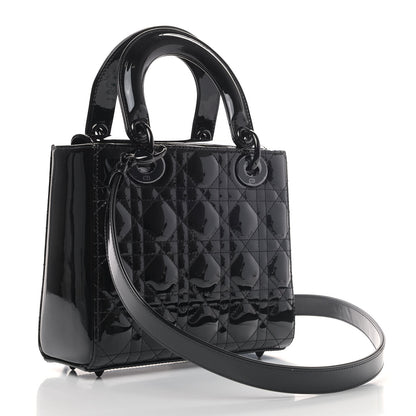 Christian Dior Patent Cannage Small Lady Dior Black 2 of 4