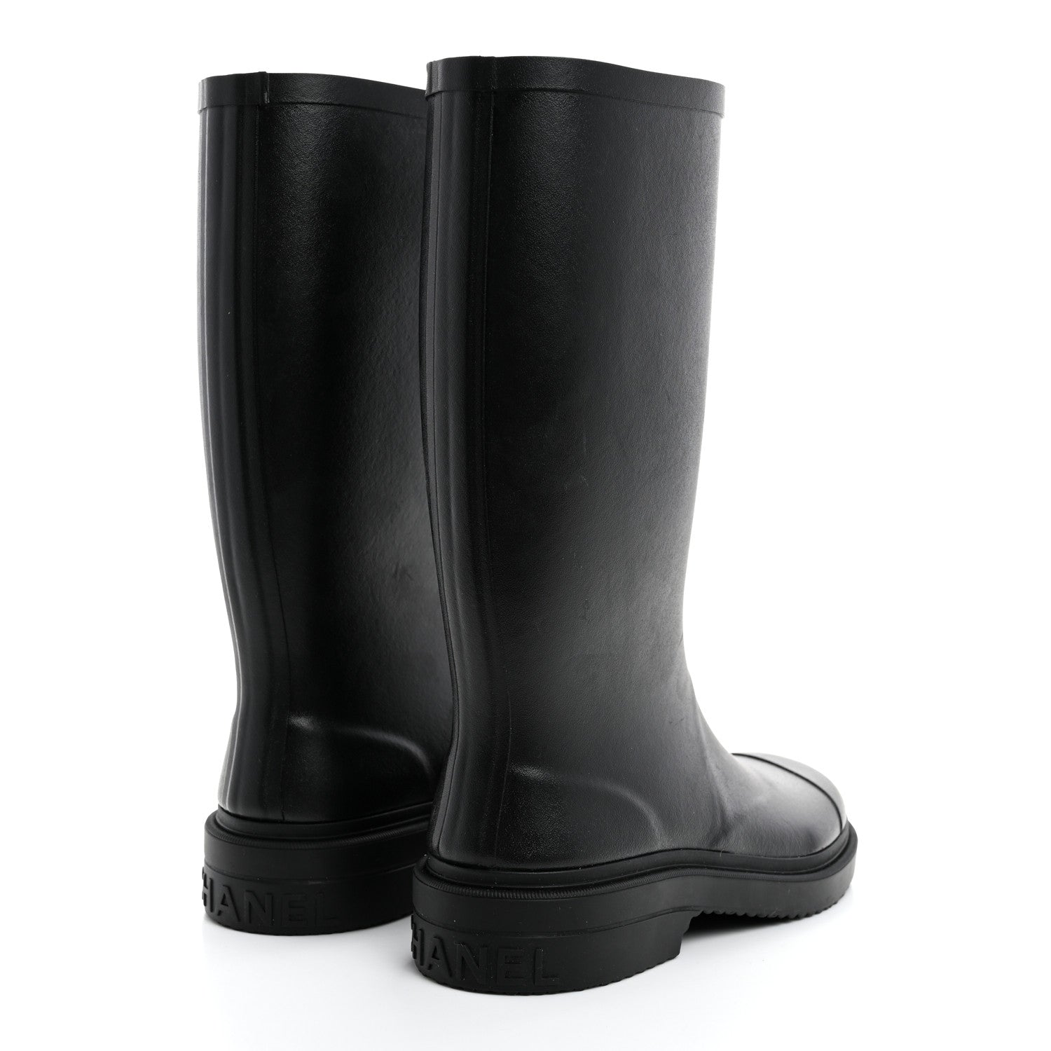 Chanel Caoutchouk CC High Boots 37 Black 4 of 9
