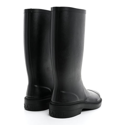 Chanel Caoutchouk CC High Boots 37 Black 4 of 9